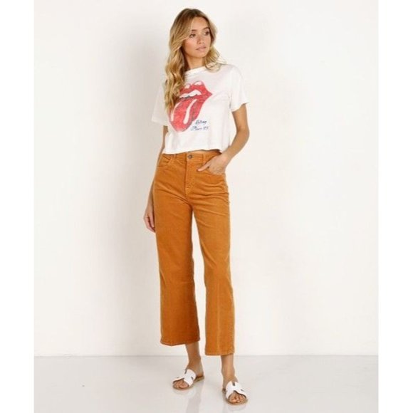 DAYDREAMER Rolling Stones 89 Tour Rebel Crop Tee White Small New women’s graphic - Picture 13 of 13